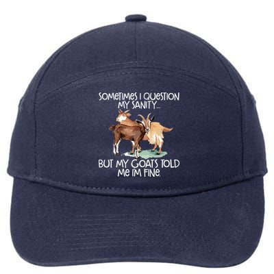 Funny Goat Tee For Crazy People Who Speak With Goats 7-Panel Snapback Hat