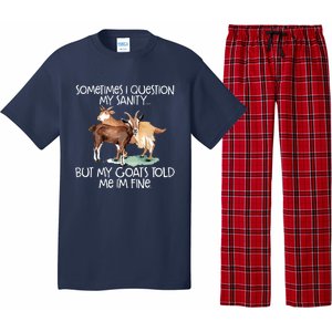 Funny Goat Tee For Crazy People Who Speak With Goats Pajama Set