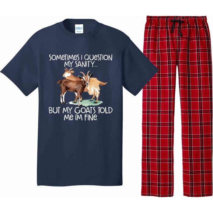 Funny Goat Tee For Crazy People Who Speak With Goats Pajama Set