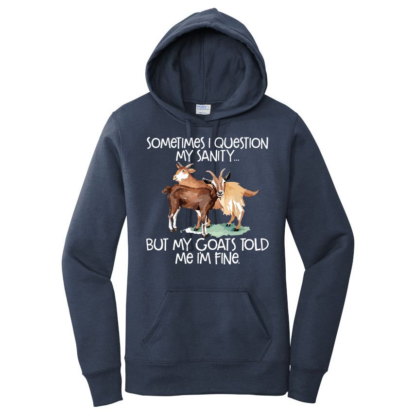Funny Goat Tee For Crazy People Who Speak With Goats Women's Pullover Hoodie