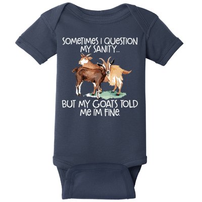 Funny Goat Tee For Crazy People Who Speak With Goats Baby Bodysuit