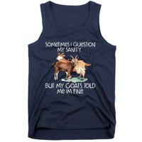 Funny Goat Tee For Crazy People Who Speak With Goats Tank Top