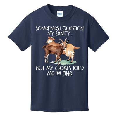 Funny Goat Tee For Crazy People Who Speak With Goats Kids T-Shirt