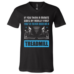 Funny Gym Treadmill Saying Gift Humorous Treadmill Lover Gif V-Neck T-Shirt