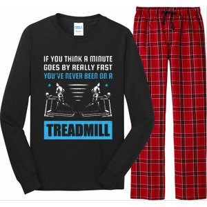 Funny Gym Treadmill Saying Gift Humorous Treadmill Lover Gif Long Sleeve Pajama Set