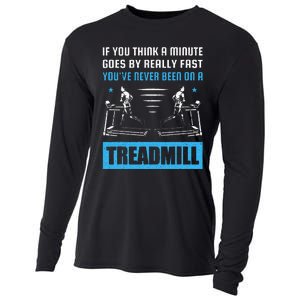 Funny Gym Treadmill Saying Gift Humorous Treadmill Lover Gif Cooling Performance Long Sleeve Crew