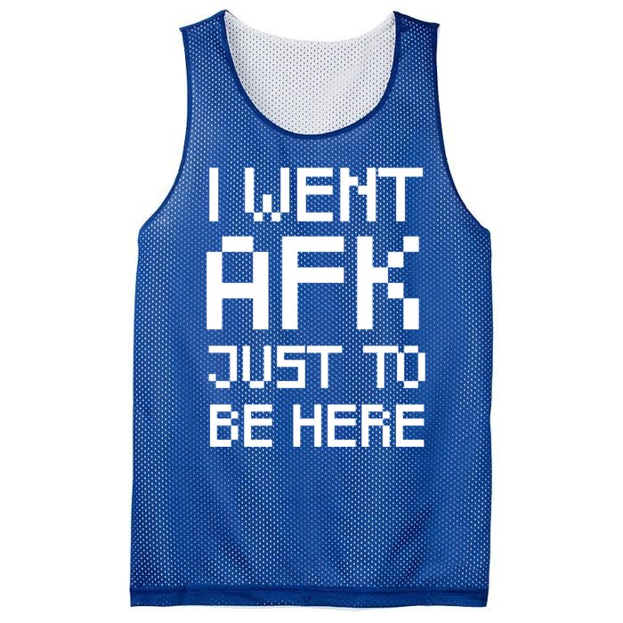 Funny Gamer Talk I Went Afk Just To Be Here Cool Gift Mesh Reversible Basketball Jersey Tank