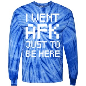 Funny Gamer Talk I Went Afk Just To Be Here Cool Gift Tie-Dye Long Sleeve Shirt