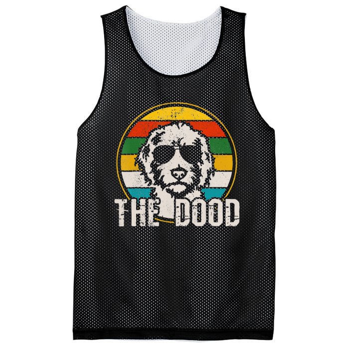 Funny Goldendoodle The Dood Vintage Dog Mesh Reversible Basketball Jersey Tank