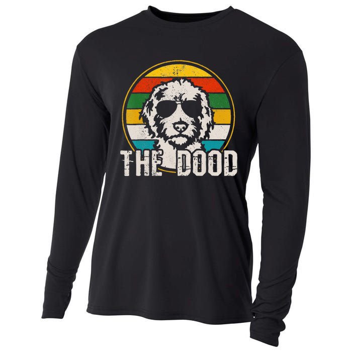 Funny Goldendoodle The Dood Vintage Dog Cooling Performance Long Sleeve Crew