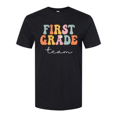 First Grade Team Retro Groovy Vintage First Day Of School Softstyle® CVC T-Shirt