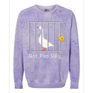 Funny Got Too Silly Silly Goose Colorblast Crewneck Sweatshirt