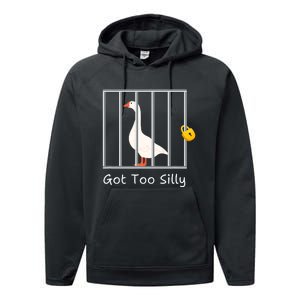 Funny Got Too Silly Silly Goose Performance Fleece Hoodie