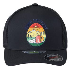 funny Gudetama the Lazy Egg Camping Going Nowhere Flexfit Unipanel Trucker Cap