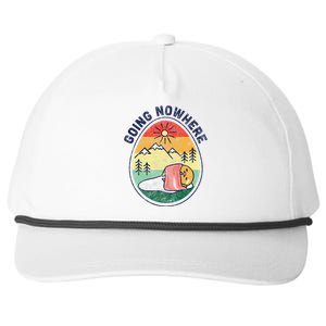 funny Gudetama the Lazy Egg Camping Going Nowhere Snapback Five-Panel Rope Hat