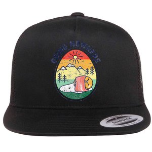 funny Gudetama the Lazy Egg Camping Going Nowhere Flat Bill Trucker Hat