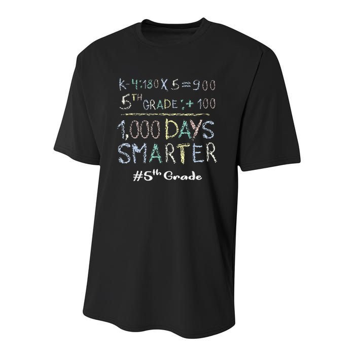 Fifth Grade Teacher 1000 Days Smarter 100 Days Of School Youth Performance Sprint T-Shirt