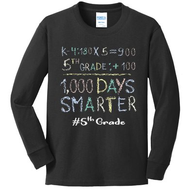 Fifth Grade Teacher 1000 Days Smarter 100 Days Of School Kids Long Sleeve Shirt