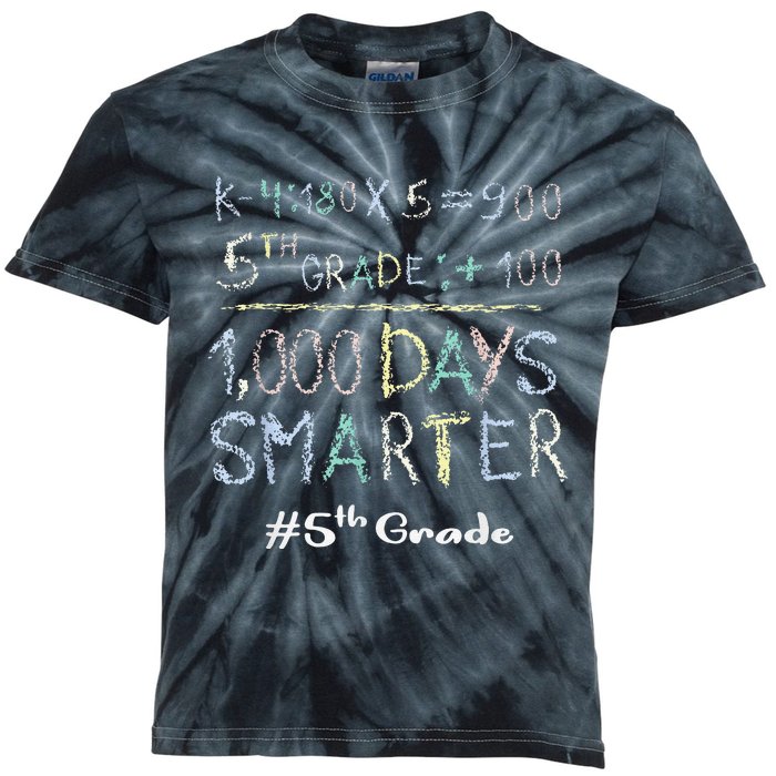 Fifth Grade Teacher 1000 Days Smarter 100 Days Of School Kids Tie-Dye T-Shirt