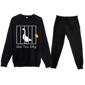 Funny Got Too Silly Silly Goose Premium Crewneck Sweatsuit Set