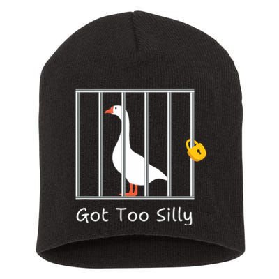 Funny Got Too Silly Silly Goose Short Acrylic Beanie