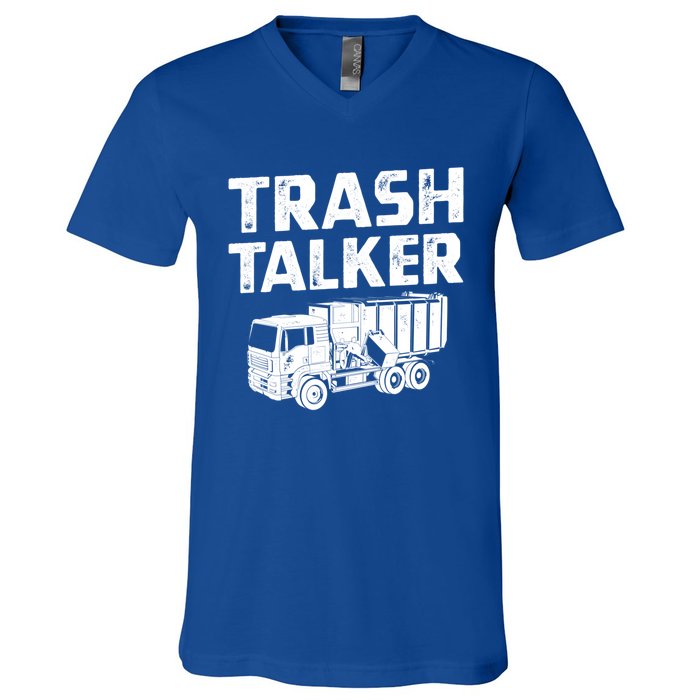 Funny Garbage Truck Trash Talker Recycling Garbage Cool Gift V-Neck T-Shirt