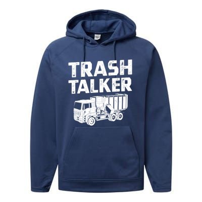 Funny Garbage Truck Trash Talker Recycling Garbage Cool Gift Performance Fleece Hoodie