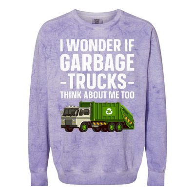 Funny Garbage Truck Art Trash Garbage Truck Colorblast Crewneck Sweatshirt