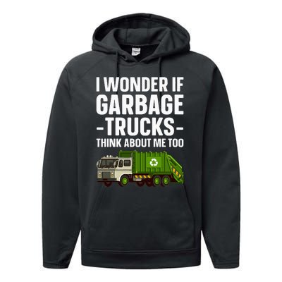 Funny Garbage Truck Art Trash Garbage Truck Performance Fleece Hoodie