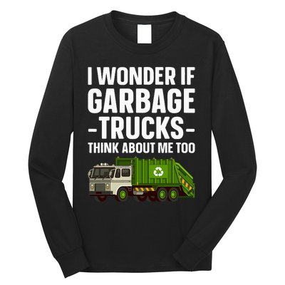 Funny Garbage Truck Art Trash Garbage Truck Long Sleeve Shirt