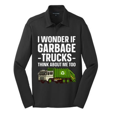 Funny Garbage Truck Art Trash Garbage Truck Silk Touch Performance Long Sleeve Polo