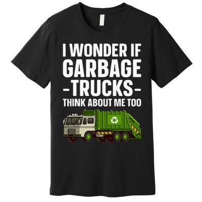 Funny Garbage Truck Art Trash Garbage Truck Premium T-Shirt