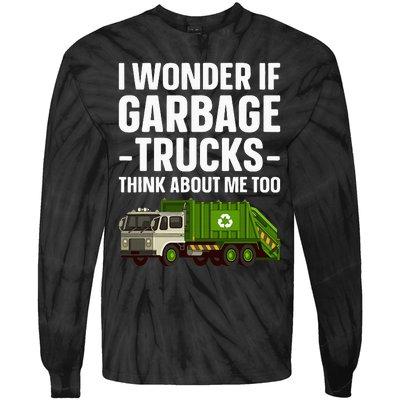 Funny Garbage Truck Art Trash Garbage Truck Tie-Dye Long Sleeve Shirt