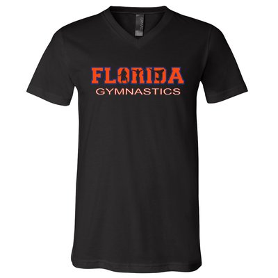 Florida Gymnastics Tumbling Gear Gymnast Aerobic Dance V-Neck T-Shirt