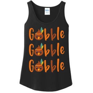 Funny Gobble Turkey Pilgrim Little Thanksgiving Ladies Essential Tank