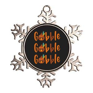 Funny Gobble Turkey Pilgrim Little Thanksgiving Metallic Star Ornament