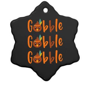 Funny Gobble Turkey Pilgrim Little Thanksgiving Ceramic Star Ornament