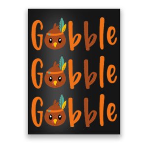 Funny Gobble Turkey Pilgrim Little Thanksgiving Poster