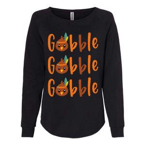 Funny Gobble Turkey Pilgrim Little Thanksgiving Womens California Wash Sweatshirt