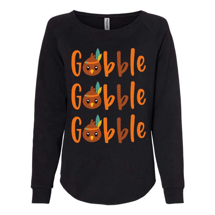 Funny Gobble Turkey Pilgrim Little Thanksgiving Womens California Wash Sweatshirt