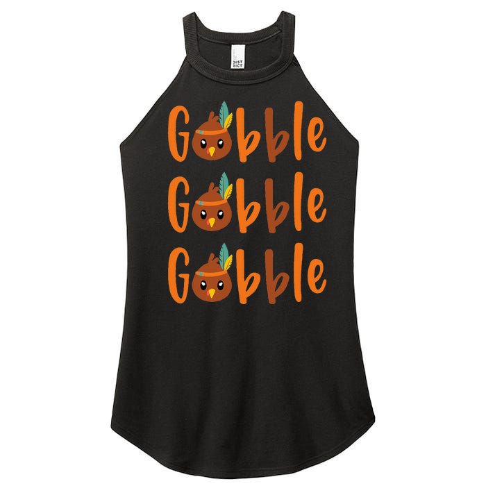 Funny Gobble Turkey Pilgrim Little Thanksgiving Women's Perfect Tri Rocker Tank