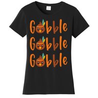 Funny Gobble Turkey Pilgrim Little Thanksgiving Women's T-Shirt