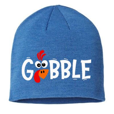 Funny Giant Turkey Face Thanksgiving Gobble Holiday Family Sustainable Beanie