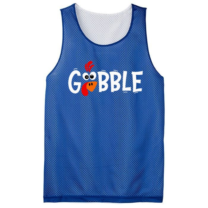 Funny Giant Turkey Face Thanksgiving Gobble Holiday Family Mesh Reversible Basketball Jersey Tank