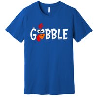 Funny Giant Turkey Face Thanksgiving Gobble Holiday Family Premium T-Shirt