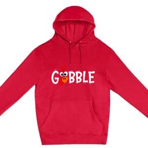 Funny Giant Turkey Face Thanksgiving Gobble Holiday Family Premium Pullover Hoodie