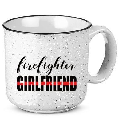 Firefighter Girlfriend - Thin Red Line Fireman Love 15oz Campfire Ceramic Mug