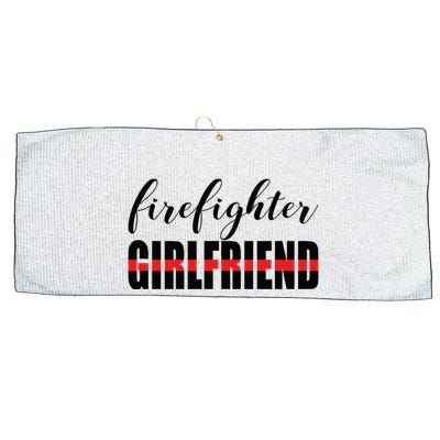 Firefighter Girlfriend - Thin Red Line Fireman Love Large Microfiber Waffle Golf Towel