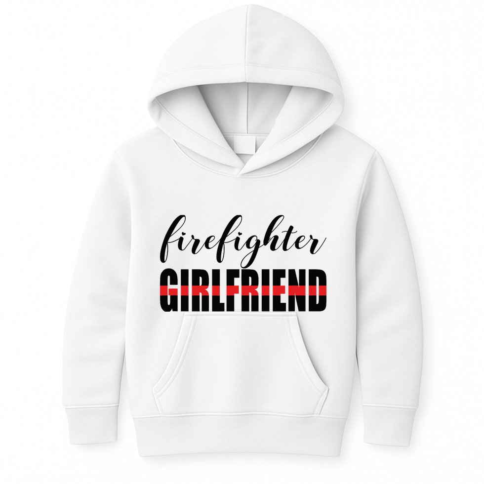 Firefighter Girlfriend - Thin Red Line Fireman Love Kids Hoodie