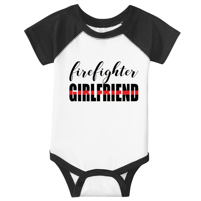 Firefighter Girlfriend - Thin Red Line Fireman Love Infant Baby Jersey Bodysuit